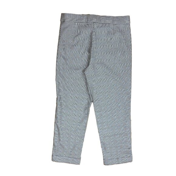 ANNE KLEIN Pullon Gray Houndstooth Office Comfy Stretchy Ankle Pants sz Small - Picture 2 of 7